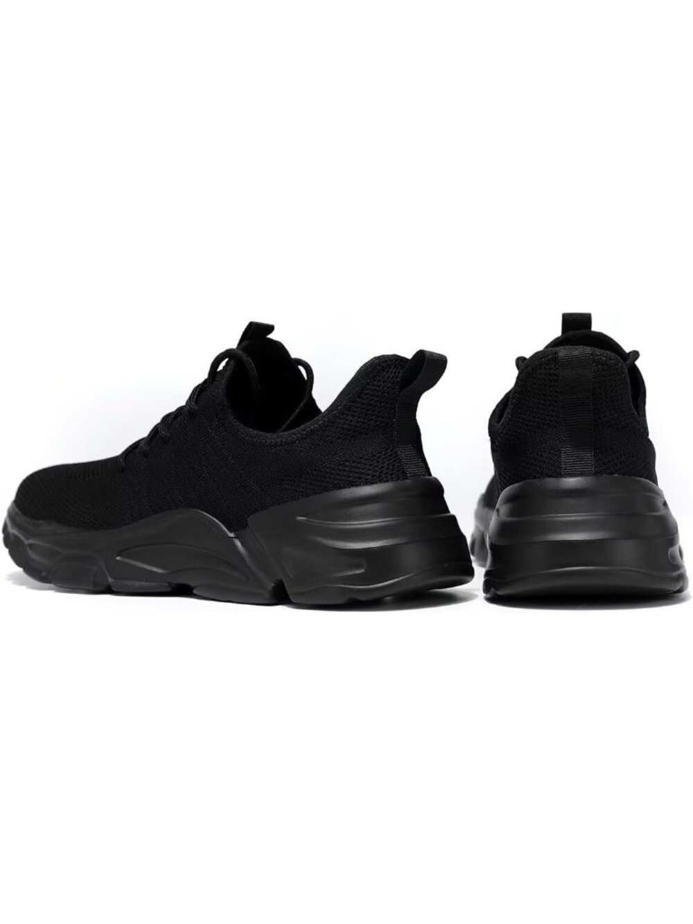 Men's Black Non Slip Breathable Lightweight Pull On Athletic Fashion Sneaker - Picture 6 of 6